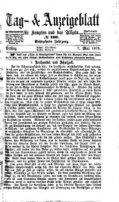 Tag- und Anzeigeblatt für Kempten und das Allgäu Dienstag 7. Mai 1878