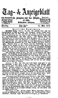 Tag- und Anzeigeblatt für Kempten und das Allgäu Freitag 24. Mai 1878