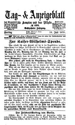 Tag- und Anzeigeblatt für Kempten und das Allgäu Freitag 19. Juli 1878