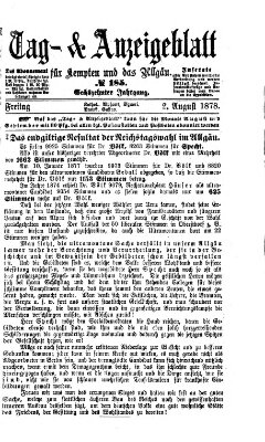 Tag- und Anzeigeblatt für Kempten und das Allgäu Freitag 2. August 1878