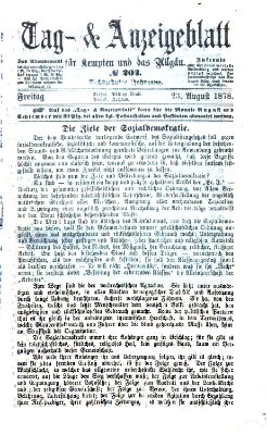 Tag- und Anzeigeblatt für Kempten und das Allgäu Freitag 23. August 1878