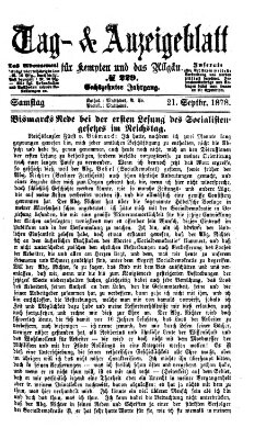 Tag- und Anzeigeblatt für Kempten und das Allgäu Samstag 21. September 1878