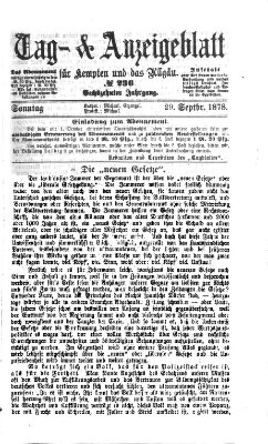 Tag- und Anzeigeblatt für Kempten und das Allgäu Sonntag 29. September 1878