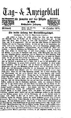 Tag- und Anzeigeblatt für Kempten und das Allgäu Mittwoch 23. Oktober 1878