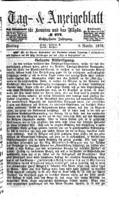 Tag- und Anzeigeblatt für Kempten und das Allgäu Freitag 8. November 1878