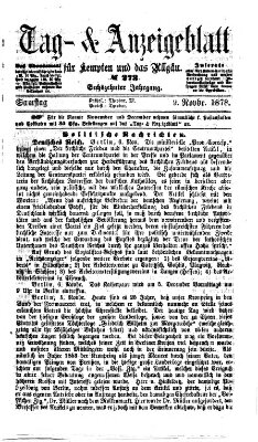 Tag- und Anzeigeblatt für Kempten und das Allgäu Samstag 9. November 1878