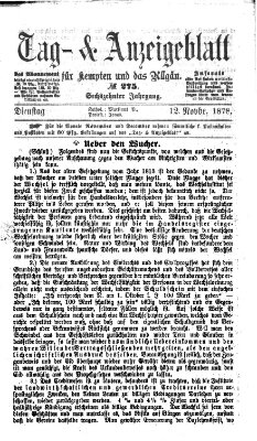 Tag- und Anzeigeblatt für Kempten und das Allgäu Dienstag 12. November 1878