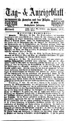 Tag- und Anzeigeblatt für Kempten und das Allgäu Mittwoch 20. November 1878