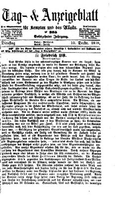 Tag- und Anzeigeblatt für Kempten und das Allgäu Dienstag 10. Dezember 1878