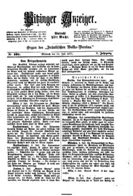 Kitzinger Anzeiger Mittwoch 11. Juli 1877