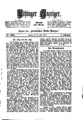 Kitzinger Anzeiger Freitag 13. Juli 1877