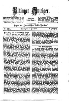 Kitzinger Anzeiger Samstag 14. Juli 1877