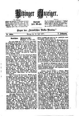 Kitzinger Anzeiger Montag 16. Juli 1877