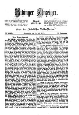 Kitzinger Anzeiger Donnerstag 19. Juli 1877