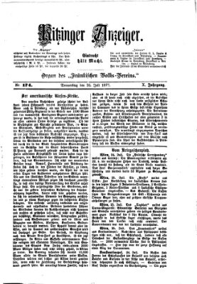 Kitzinger Anzeiger Donnerstag 26. Juli 1877