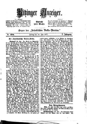 Kitzinger Anzeiger Freitag 27. Juli 1877