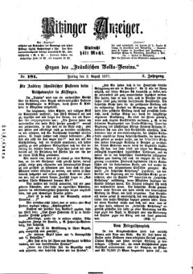 Kitzinger Anzeiger Freitag 3. August 1877