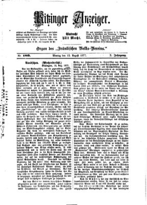 Kitzinger Anzeiger Montag 13. August 1877