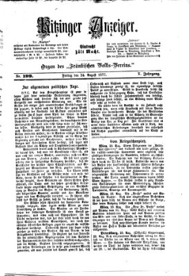 Kitzinger Anzeiger Freitag 24. August 1877