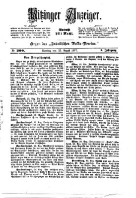 Kitzinger Anzeiger Samstag 25. August 1877