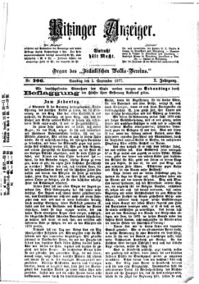 Kitzinger Anzeiger Samstag 1. September 1877