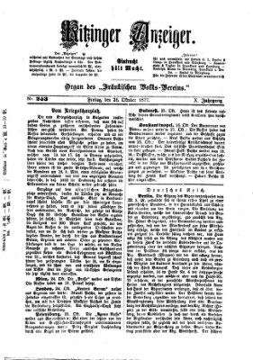 Kitzinger Anzeiger Freitag 26. Oktober 1877