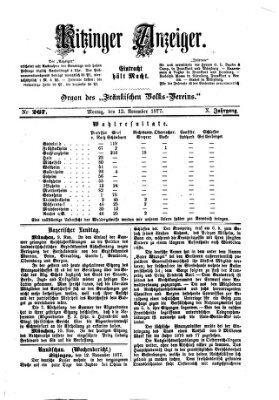 Kitzinger Anzeiger Montag 12. November 1877