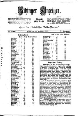 Kitzinger Anzeiger Freitag 30. November 1877